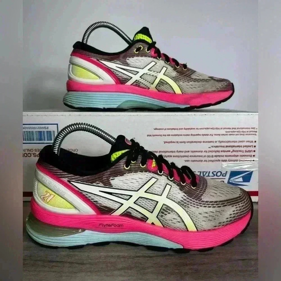 ASICS Gel Nimbus 21 Flyte Foam Shoes Womens 7.5 Cute comfy Running gym workout - Picture 1 of 9